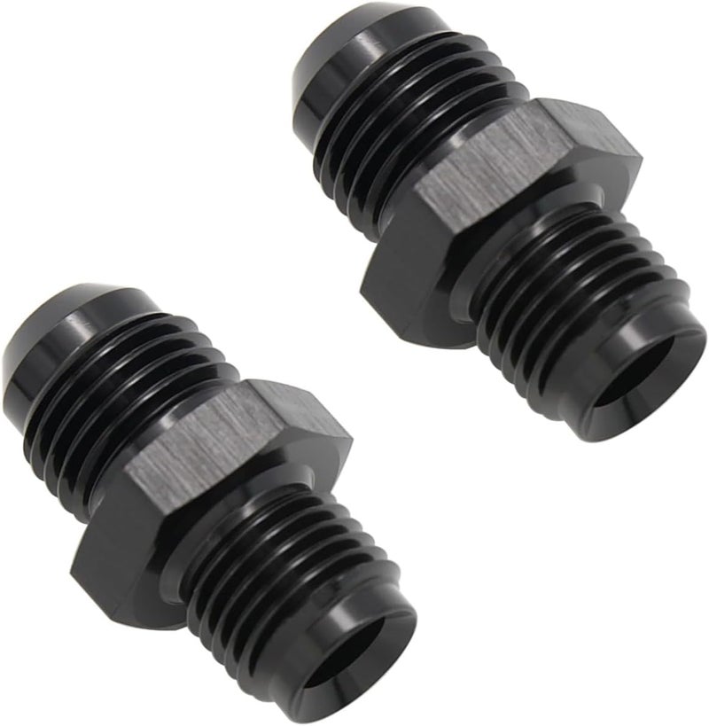 KRD PERFORMANCE Aluminum -6 AN Male Flare to 5/8 x 18 Male Thread Inverted Seat Adaptor Fittings Inv Flare Connector, Black, Pack of 2 - Image 5